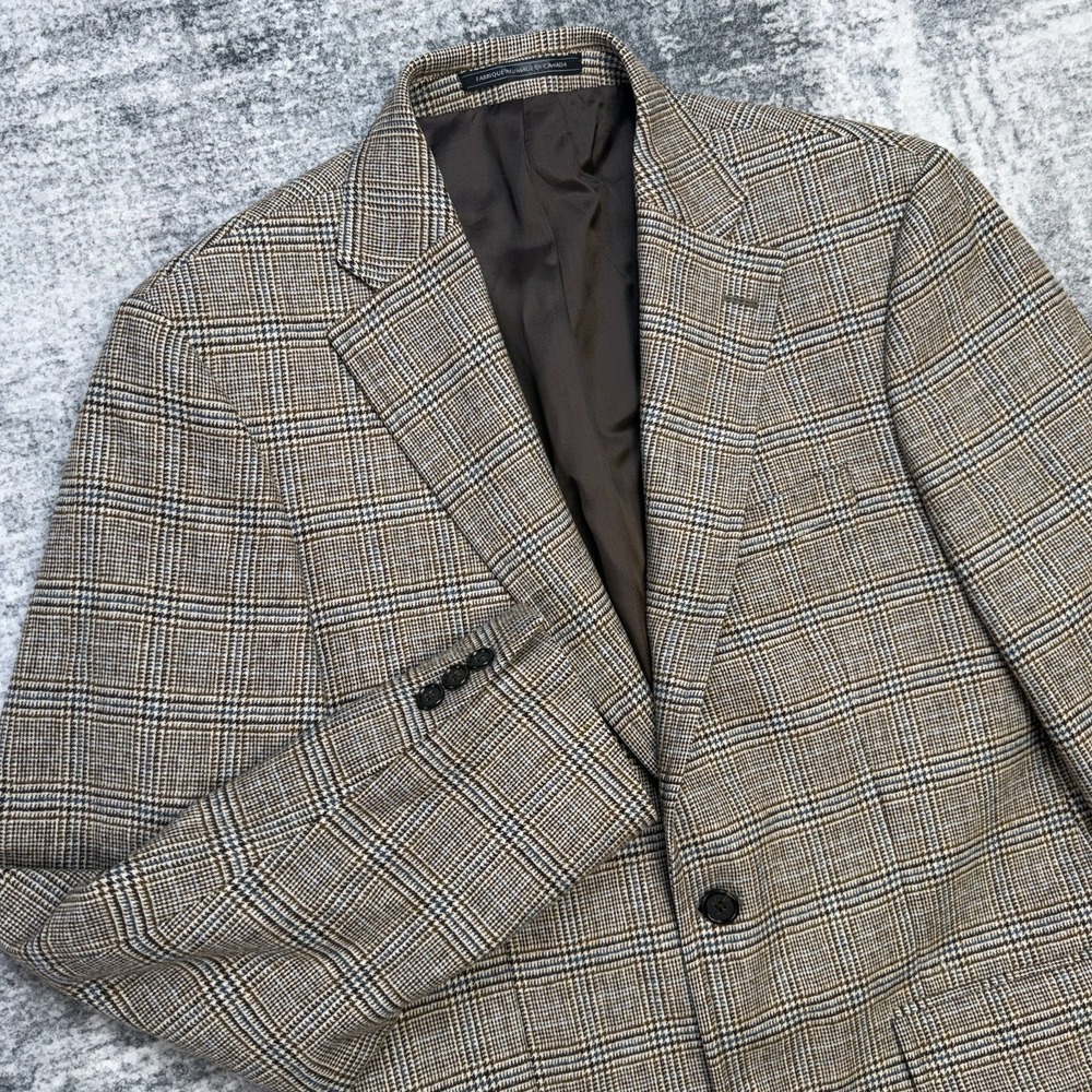 J Press Blazer Jacket Mens 39R Glen Plaid Robert Noble Wool Cashmere Old Money